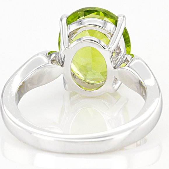 NEW Green Peridot Over Sterling Silver Solitaire Ring - Picture 6 of 6